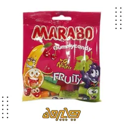 پاستیل لوله ای مغزدار میوه ای میکس مارابو (50گرم)