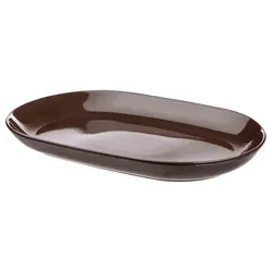 دیس سرو آیکیا رنگ قهوایی مدل FÄRGKLAR Serving plate, glossy brown, 36x22 cm
