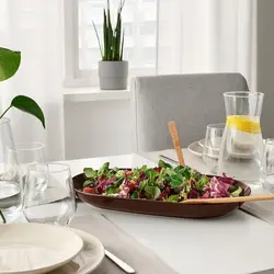 دیس سرو آیکیا رنگ قهوایی مدل FÄRGKLAR Serving plate, glossy brown, 36x22 cm