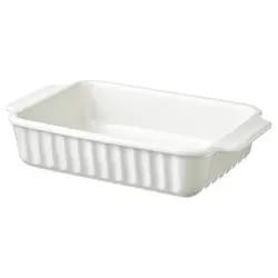 ظرف فر سفید آیکیا مدل POETISK Oven dish, oval/off-white,  30x20 cm