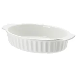 ظرف فر سفید آیکیا مدل POETISK Oven dish, oval/off-white, 32x21 cm