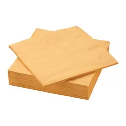 دستمال سفره رنگ زرد آیکیا مدل FANTASTISK paper napkin, 40x40 cm, yellow