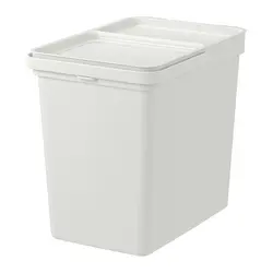 سطل زباله پلاستیکی خاکستری آیکیا مدل HÅLLBAR Bin with lid, 22 l, light grey