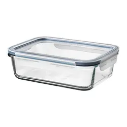 کانتر فود با درب، 1 لیتر، مستطیل شکل شیشه ای/پلاستیکی مدل IKEA 365+ food container with lid, rectangular glass/plastic