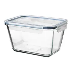کانتر فود با درب، 1.8 لیتر، مستطیل شکل شیشه ای/پلاستیکی مدل IKEA 365+ food container with lid, 1.8 l, rectangular glass/plastic