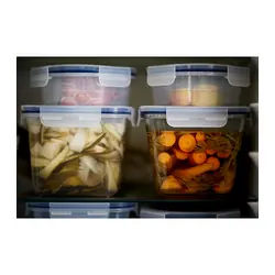 کانتر فود با درب، 1.8 لیتر، مستطیل شکل شیشه ای/پلاستیکی مدل IKEA 365+ food container with lid, 1.8 l, rectangular glass/plastic