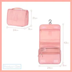 کیف مسافرتی مینیسو MINISO Foldable Portable Toiletry Organizer Bags Waterproof Cosmetic Pouch - Pink
