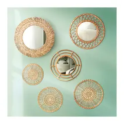 آینه بامبو آیکیا مدل GRINSBOL Mirror, 55 cm, rattan