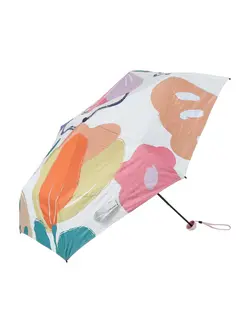 چتر مینیسو طرح گل رنگ زمینه سفید مدل Flowers Pattern Light Sunscreen Umbrella(white)