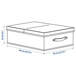 جعبه با درب آیکیا مدل BLÄDDRARE ، خاکستری، 35x50x15 سانتی متر