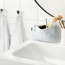 کیف اکسسوری آیکیا، مدلSKÖRDA آبی-سفید، 20x12 سانتی متر