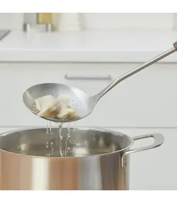 کفگیر آیکیا، مدل SLITSTARK، استیل/ چوب گردو، 38 سانتی متر