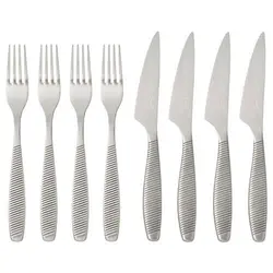 ست کارد و چنگال آیکیا، مدل IKEA 365+ ، استیل/ 4 نفره مشکی 8 عددی