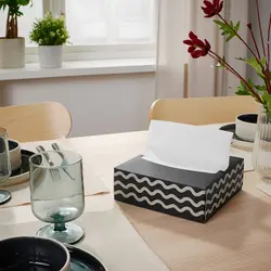 دستمال سفره پاکتی آیکیا، مدل VÅRSIKLÖJA ، طرح دار قهوه ای روشن/مشکی 16x32 سانتی متر
