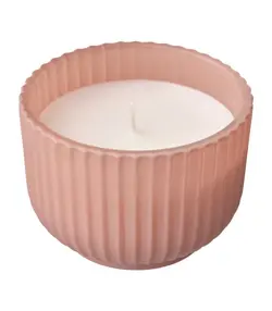 شمع معطر آیکیا، مدل SOCKERLÖNN، صورتی، 20 ساعته، هلو و شکوفه