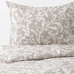 روکش لحاف و روبالشی آیکیا، مدل VÅRBRÄCKA، بژ/سفید، 240x220/50x80 سانتی متر