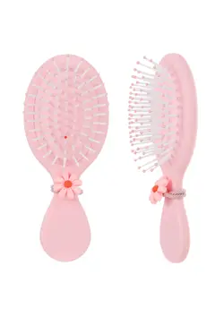 براش مو مینیسو همراه با کش مو شکوفه گیلاس  Mini Portable Paddle Brush (Sakura Hair Tie)