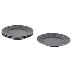 بشقاب ساید 4 عددی خاکستری قطر 21 CM آیکیا مدل STRIMMIG