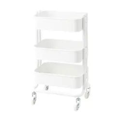 ترولی آیکیا رنگ سفید مدل RÅSKOG