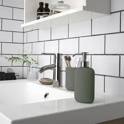 جا مسواکی سرامیکی سبز خاکستری آیکیا مدل EKOLN