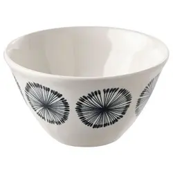 کاسه طرح دار ۱۱ سانتی متری آیکیا مدل FRIKOSTIG bowl, white/grey