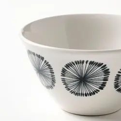 کاسه طرح دار ۱۱ سانتی متری آیکیا مدل FRIKOSTIG bowl, white/grey