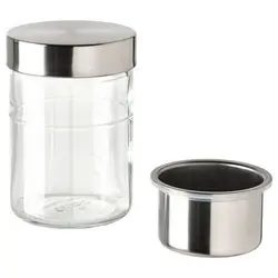 کانتر فود آیکیا 0.4 لیتر مدل DAGKLAR yogurt jar, glass/stainless steel