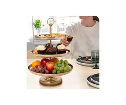 استند سرو پذیرایی آیکیا، مدل GOKVÄLLÅ ،رزگلد، سه طبقه، 41x32x32 سانتی متر