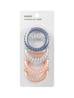 کش مو مارپیچ مینیسو، مدل Colored Spiral، رنگی، 4 عددی