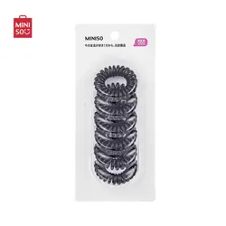 کش مو مارپیچ مینیسو، مدل Colored Spiral، مشکی، 6 عددی