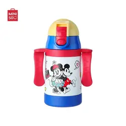 قمقمه وکیوم مینیسو، مدل  Mickey Mouse Series Insulated Bottle with Handle، طرح میکی موس، استیل،آبی/قرمز/زرد، 250میلی لیتر