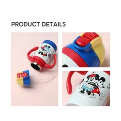 قمقمه وکیوم مینیسو، مدل  Mickey Mouse Series Insulated Bottle with Handle، طرح میکی موس، استیل،آبی/قرمز/زرد، 250میلی لیتر