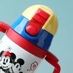 قمقمه وکیوم مینیسو، مدل  Mickey Mouse Series Insulated Bottle with Handle، طرح میکی موس، استیل،آبی/قرمز/زرد، 250میلی لیتر