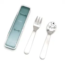 ست قاشق و چنگال مینیسو، مدل MINISO Spoon and Fork Kit، سبز ، دو تیکه