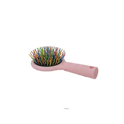 برس مو موموسو، مدل Rainbow bristle Hair Brush with Round Mirror- Pink، رنگین کمانی، صورتی، آینه دار،