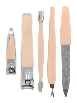 ست مانیکور مینیسو ،مدل MINISO Five-Piece Zipper Manicure Set، بژ، 5 عدد