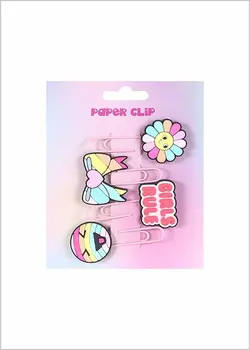 گیره دفتر مینیسو، مدل Miniso Paper Clip. Stationery &amp; Gift Tools، صورتی، 4 عددی