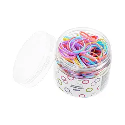 روبر بند کش مو رنگی 300 عددی مینیسو  Disposable Rubber Band Medium Loop300Pcs