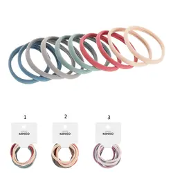 کش مو مینیسو طرح کره ای 10 عددی  Korean Style 0.55cm Rubber Band 10pcs