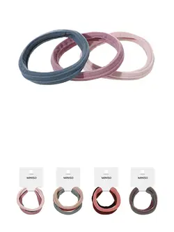 کش مو نرم جورابی  مینیسو 3 عدد  Vertical Striped Series Rubber Band 3pcs (Colored)