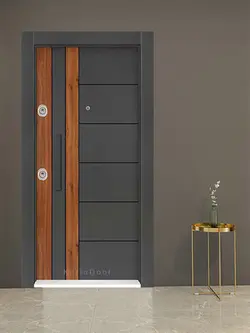 درب ضدسرقت مدرن مشکی و قهوه ای مدل D.MS.204