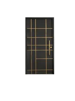 درب ضدسرقت لوکس مشکی با ابزار طلایی مدل L.S506
