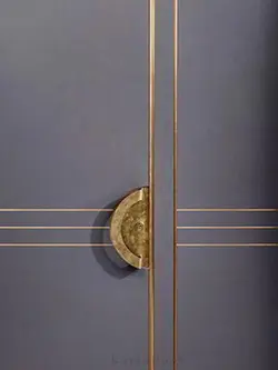 درب لابی لوکس طوسی با ابزار طلایی مدل L.L601