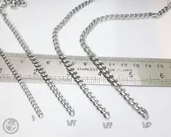 زنجیر کارتیر استیل 6 طرف تراش نقره ای واحد 50 سانتی
