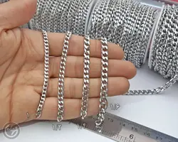 زنجیر کارتیر استیل 6 طرف تراش نقره ای واحد 50 سانتی