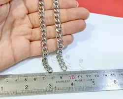 زنجیر کارتیر استیل 6 طرف تراش نقره ای واحد 50 سانتی