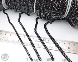زنجیر کارتیر استیل 6 طرف تراش مشکی واحد 50 سانتی