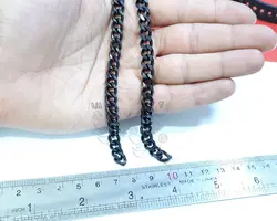 زنجیر کارتیر استیل 6 طرف تراش مشکی واحد 50 سانتی