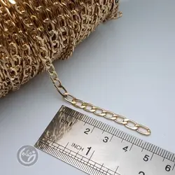 زنجیر آلومینیوم کارتیر طلائی رنگ ثابت سایز1/2 تخت