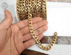 زنجیر استیل کارتیر تخت طلائی | نیم متری